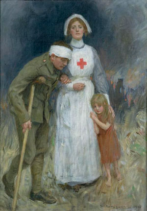 Nurse, Soldier and Child-William Hatherell (1915)